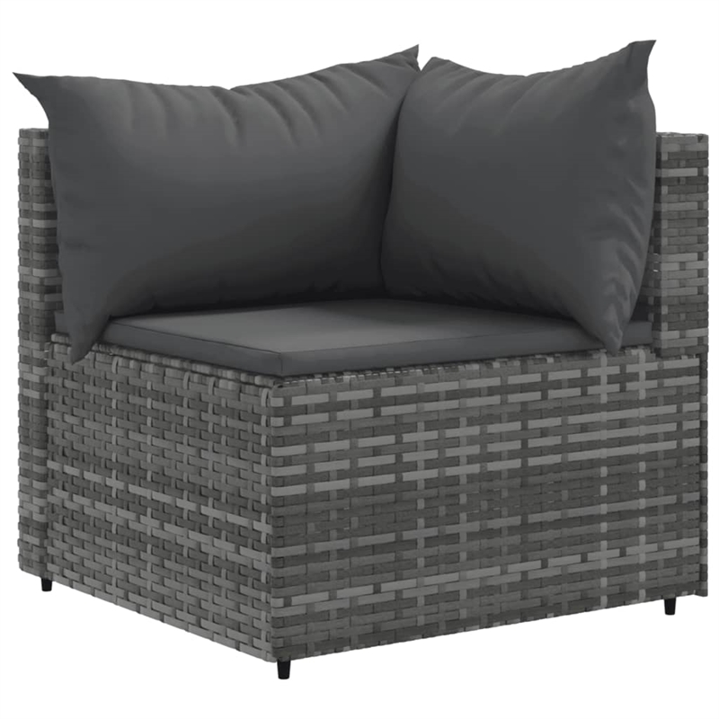 vidaXL 11 Piece Poly Rattan Patio Sofa Set in Gray