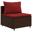 vidaXL 9 Piece Steel Lounge Set in Red/Brown