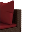 vidaXL 9 Piece Steel Lounge Set in Red/Brown