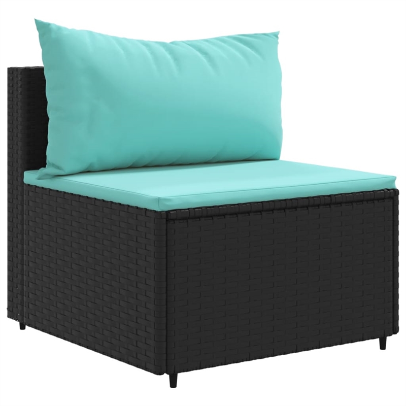 vidaXL 4 Piece Lounge Set in Black/Blue