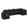 vidaXL 6 Piece Steel Lounge Set in Black