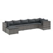 vidaXL 7 Piece Poly Rattan Lounge Set in Gray/Anthracite