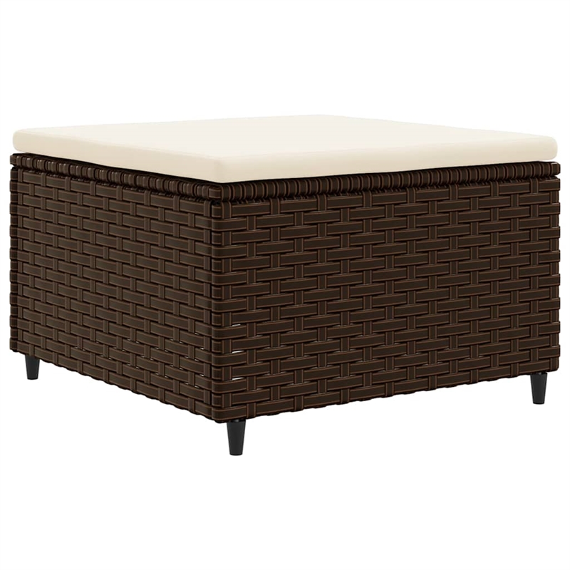 vidaXL 8 Piece Poly Rattan Large Lounge Set in White/Brown/Cream