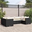 vidaXL 6 Piece Poly Rattan Lounge Set in Black/White/Cream