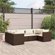 vidaXL 6 Piece Steel Lounge Set in Brown/Cream