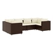 vidaXL 6 Piece Steel Lounge Set in Brown/Cream