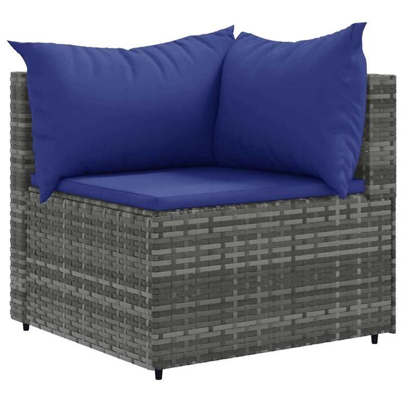 vidaXL 7 Piece Steel Small Lounge Set in Gray