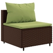 vidaXL 4 Piece Poly Rattan Patio Sofa Set in Green/Brown
