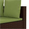 vidaXL 4 Piece Poly Rattan Patio Sofa Set in Green/Brown