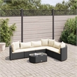 vidaXL 7 Piece Steel Patio Sofa Set in Black/White/Cream