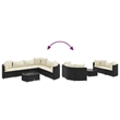 vidaXL 7 Piece Steel Patio Sofa Set in Black/White/Cream