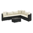 vidaXL 7 Piece Steel Patio Sofa Set in Black/White/Cream