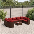 vidaXL 10 Piece Patio Sofa Set in Red/Brown