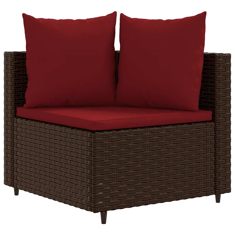 vidaXL 10 Piece Patio Sofa Set in Red/Brown