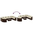 vidaXL 10 Piece Steel Patio Sofa Set in White/Brown/Cream