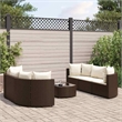 vidaXL 7 Piece Steel Patio Sofa Set in White/Brown/Cream