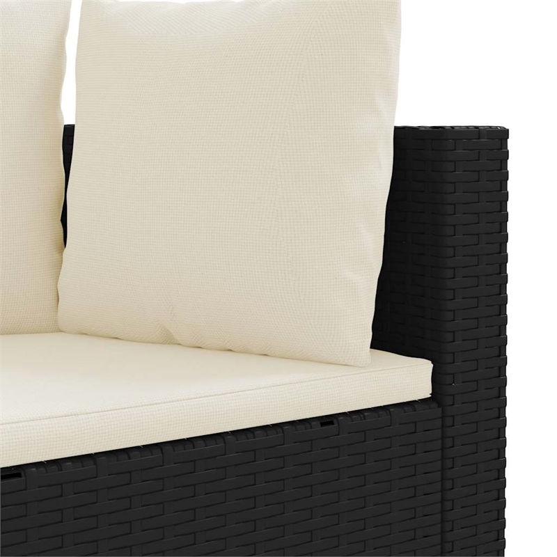 vidaXL 5 Piece Steel Patio Sofa Set in Black/White/Cream