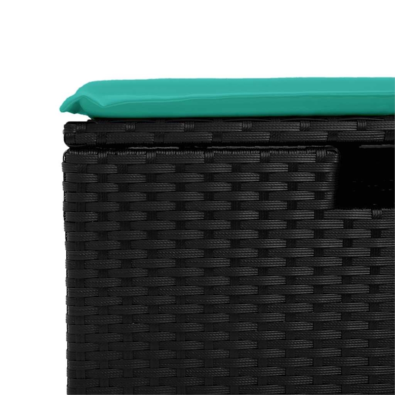 vidaXL 6 Piece Poly Rattan Large Sofa Set in Black/Blue