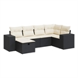 vidaXL 6 Piece Poly Rattan Sofa Set in Black/White/Cream