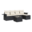 vidaXL 6 Piece Steel Sofa Set in Black/White/Cream