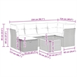 vidaXL 7 Piece Solid Acacia Wood Sofa Set in Black