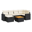 vidaXL 7 Piece Steel Sofa Set in Black/White/Cream
