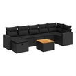 vidaXL 8 Piece Solid Acacia Wood Sofa Set in Black