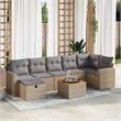 vidaXL 8 Piece Solid Acacia Wood Large Sofa Set in Gray/Beige