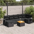 vidaXL 8 Piece Solid Acacia Wood Sofa Set in Black