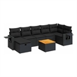 vidaXL 8 Piece Solid Acacia Wood Sofa Set in Black