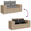 vidaXL 8 Piece Solid Acacia Wood Large Sofa Set in Beige