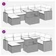 vidaXL 8 Piece Steel Sofa Set in Black/White/Cream