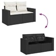 vidaXL 8 Piece Steel Sofa Set in Black/White/Cream