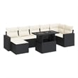 vidaXL 8 Piece Steel Sofa Set in Black/White/Cream