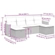 vidaXL 6 Piece Steel Sofa Set in Black/White/Cream