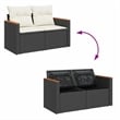 vidaXL 6 Piece Steel Sofa Set in Black/White/Cream