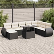 vidaXL 9 Piece Steel Sofa Set in Black/White/Cream
