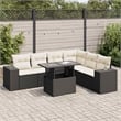 vidaXL 7 Piece Steel Sofa Set in Black/White/Cream