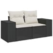 vidaXL 7 Piece Steel Sofa Set in Black/White/Cream