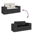 vidaXL 7 Piece Steel Sofa Set in Black/White/Cream