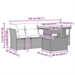 vidaXL 5 Piece Solid Acacia Wood Sofa Set in Gray/Beige