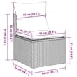 vidaXL 5 Piece Steel Sofa Set in Black/White/Cream
