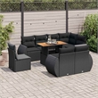 vidaXL 9 Piece Solid Acacia Wood Sofa Set in Black