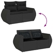 vidaXL 11 Piece Solid Acacia Wood Small Sofa Set in Black