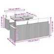 vidaXL 6 Piece Solid Acacia Wood Sofa Set in Gray