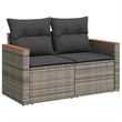 vidaXL 6 Piece Solid Acacia Wood Sofa Set in Gray