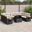 vidaXL 10 Piece Steel Sofa Set in Black/White/Cream