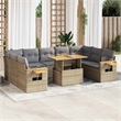 vidaXL 10 Piece Solid Acacia Wood Sofa Set in Gray/Beige