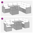 vidaXL 7 Piece Solid Acacia Wood Sofa Set in Black