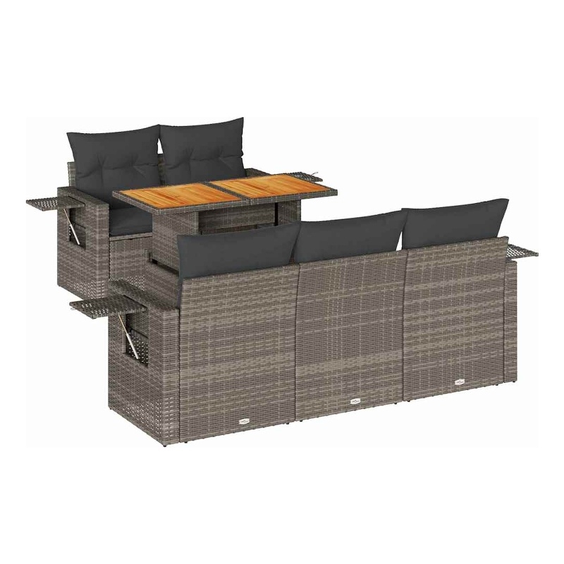 vidaXL 6 Piece Steel Sofa Set in Gray